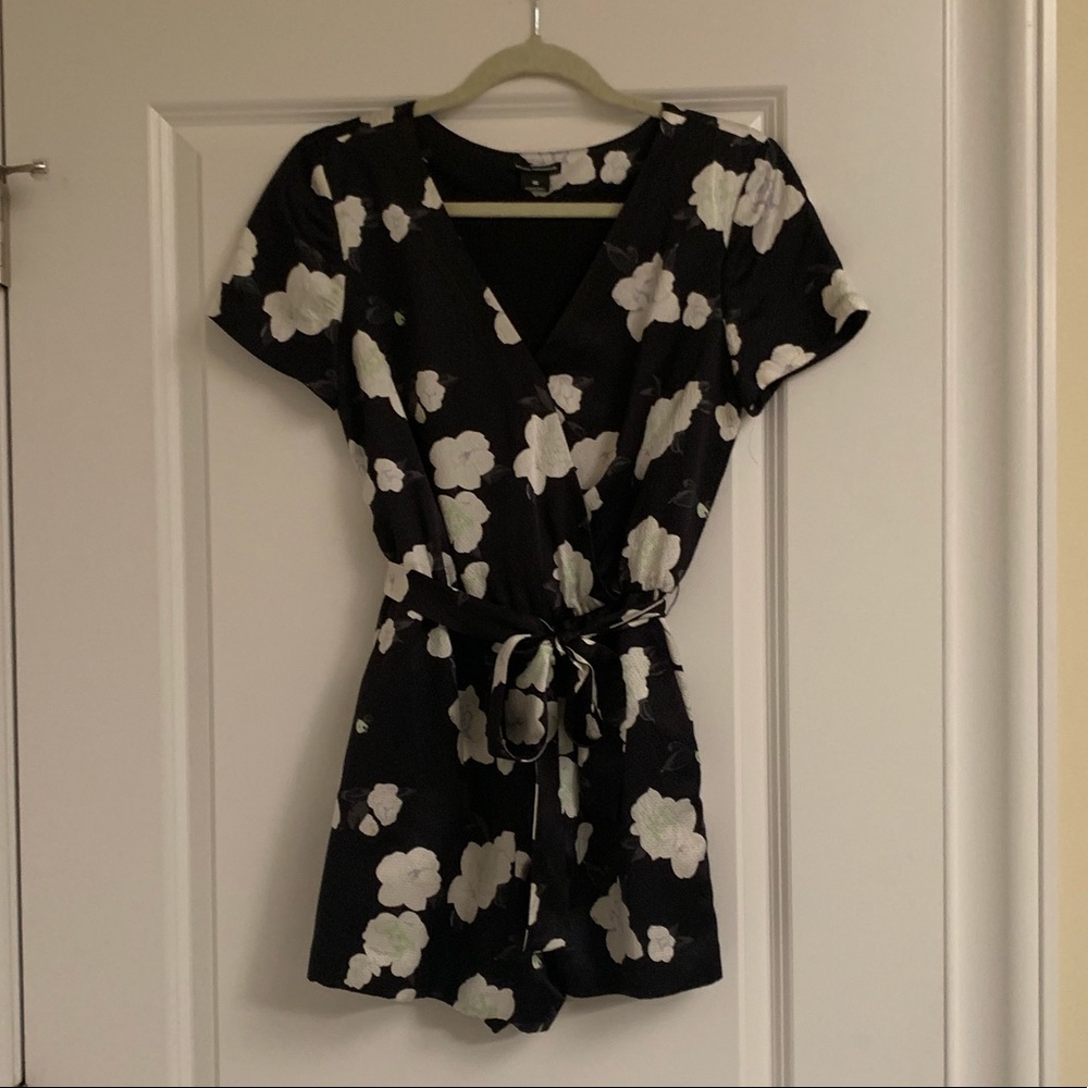 Club Monaco black floral romper